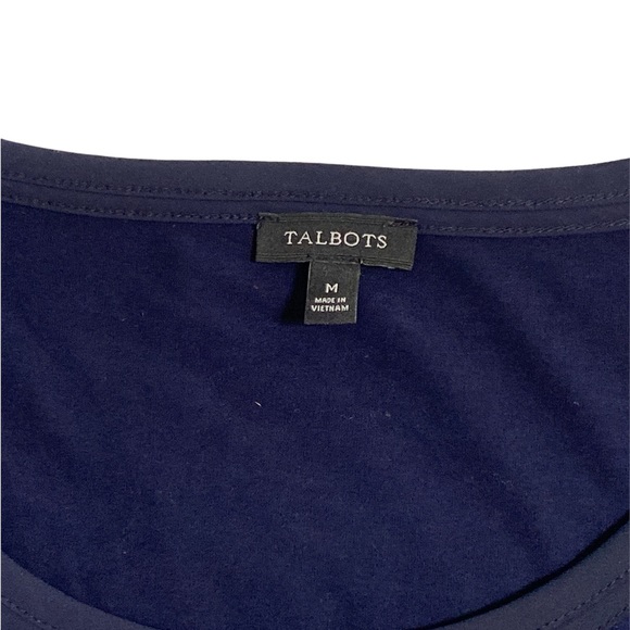 Talbots Navy Short Sleeve Crew Neck Shirt - Size Medium - Picture 3 of 3